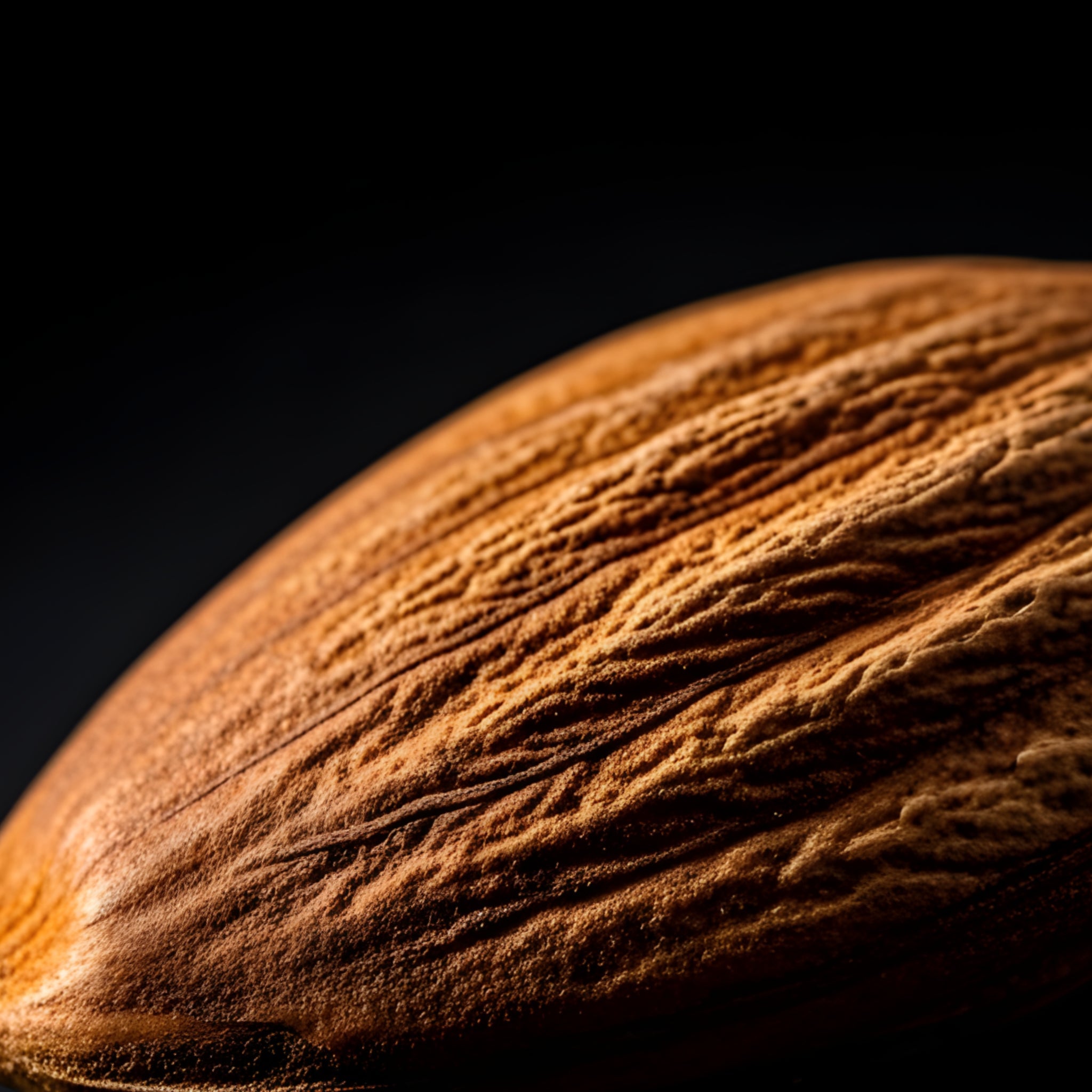 Una mandorla in primo piano con dettagli a contrasto