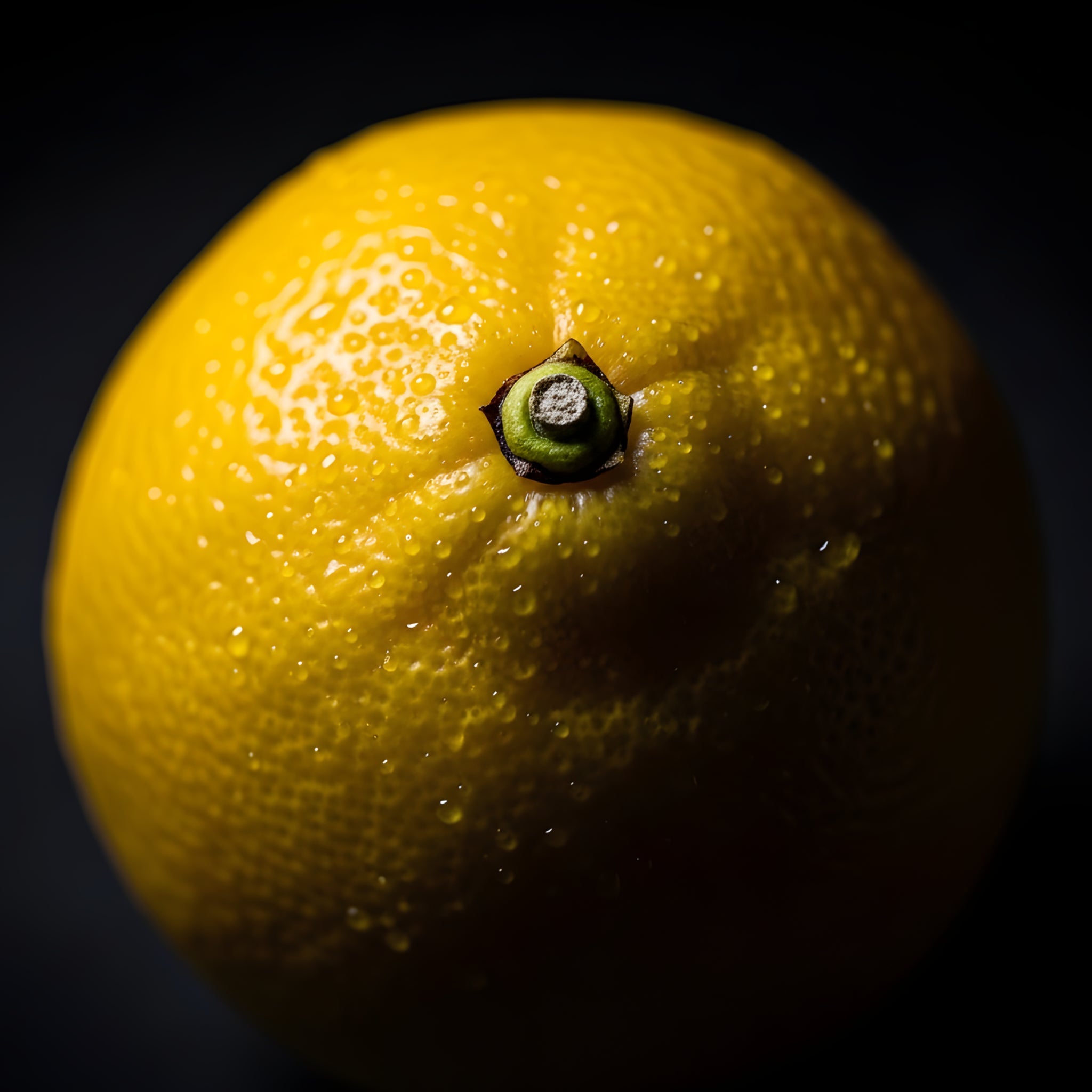 Un Limone calabrese illuminato da una luce laterale che crea contrasto