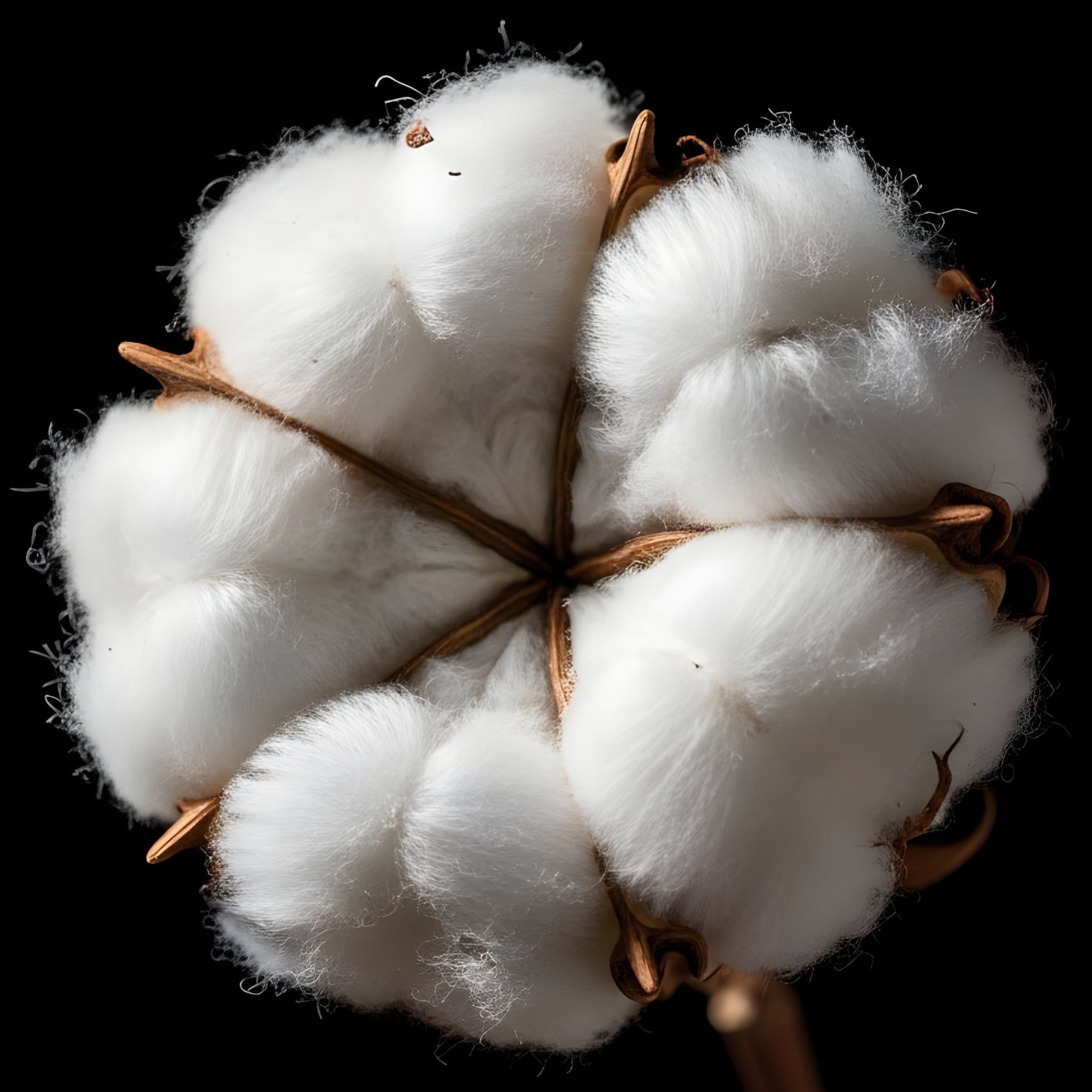 un gruzzolo di pianta di cotone con illuminazione a contrasto